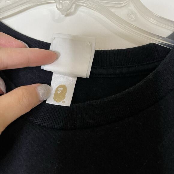 Authentic A Bathing Ape BAPE busy works ape head logo black tshirt Large - Picture 6 of 8